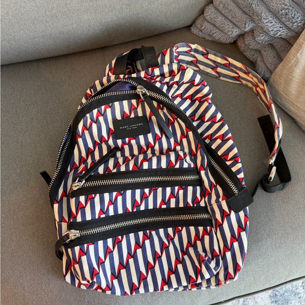 Marc Jacobs Red and Blue Patterned Backpack